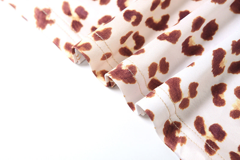 Women's Spring Sexy Lace Patchwork V-Neck Bodycon Leopard Dress 19