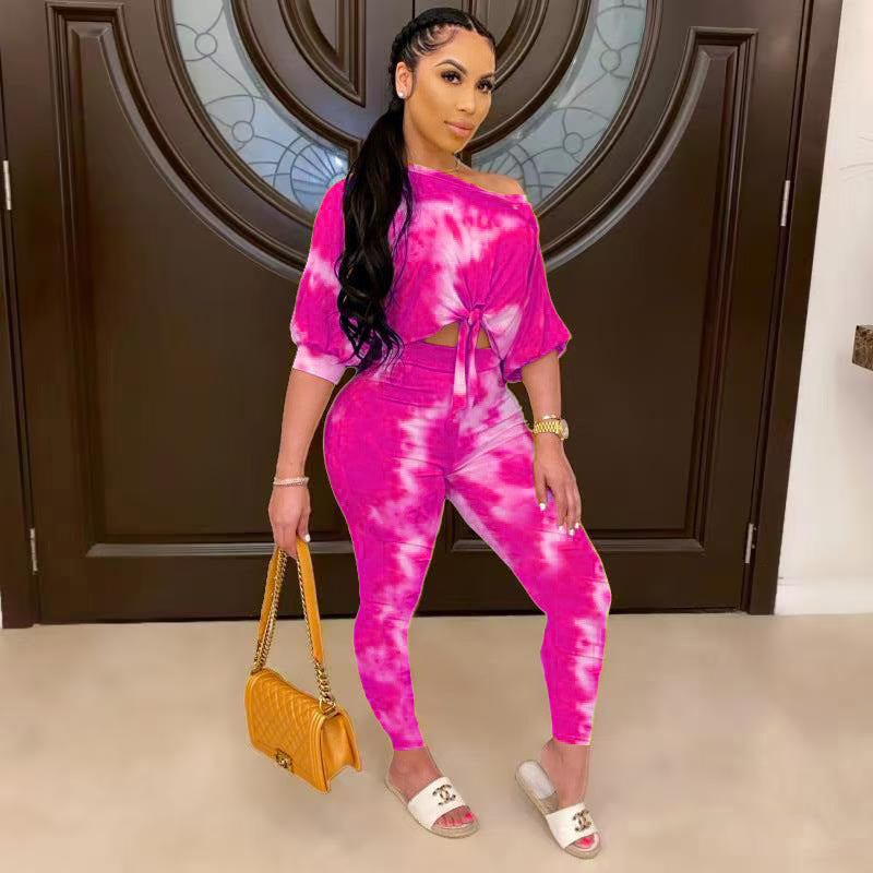 Women Printed Sexy Top and Pants Two-Piece Set 3