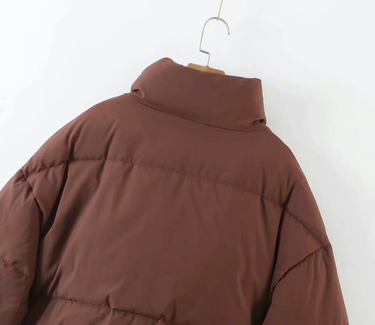 women's winter style fashion Stand Collar zipper pocket warm cotton-padded jacket 40