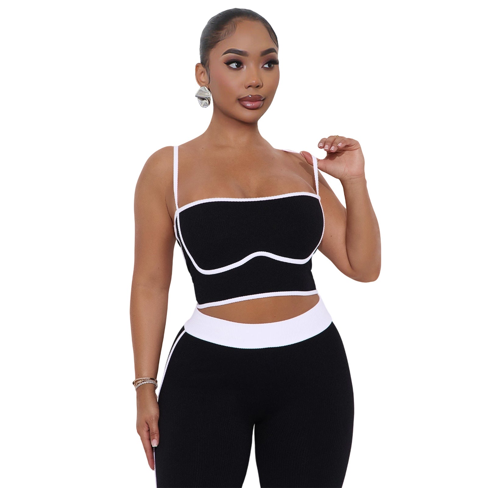 Women Sports Suspender Top and Pants Two-Piece Set 31