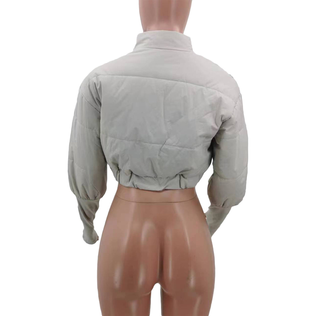 Women'S Fashion Casual Cotton Padded Jacket Stylish Patchwork Rib Coat 9