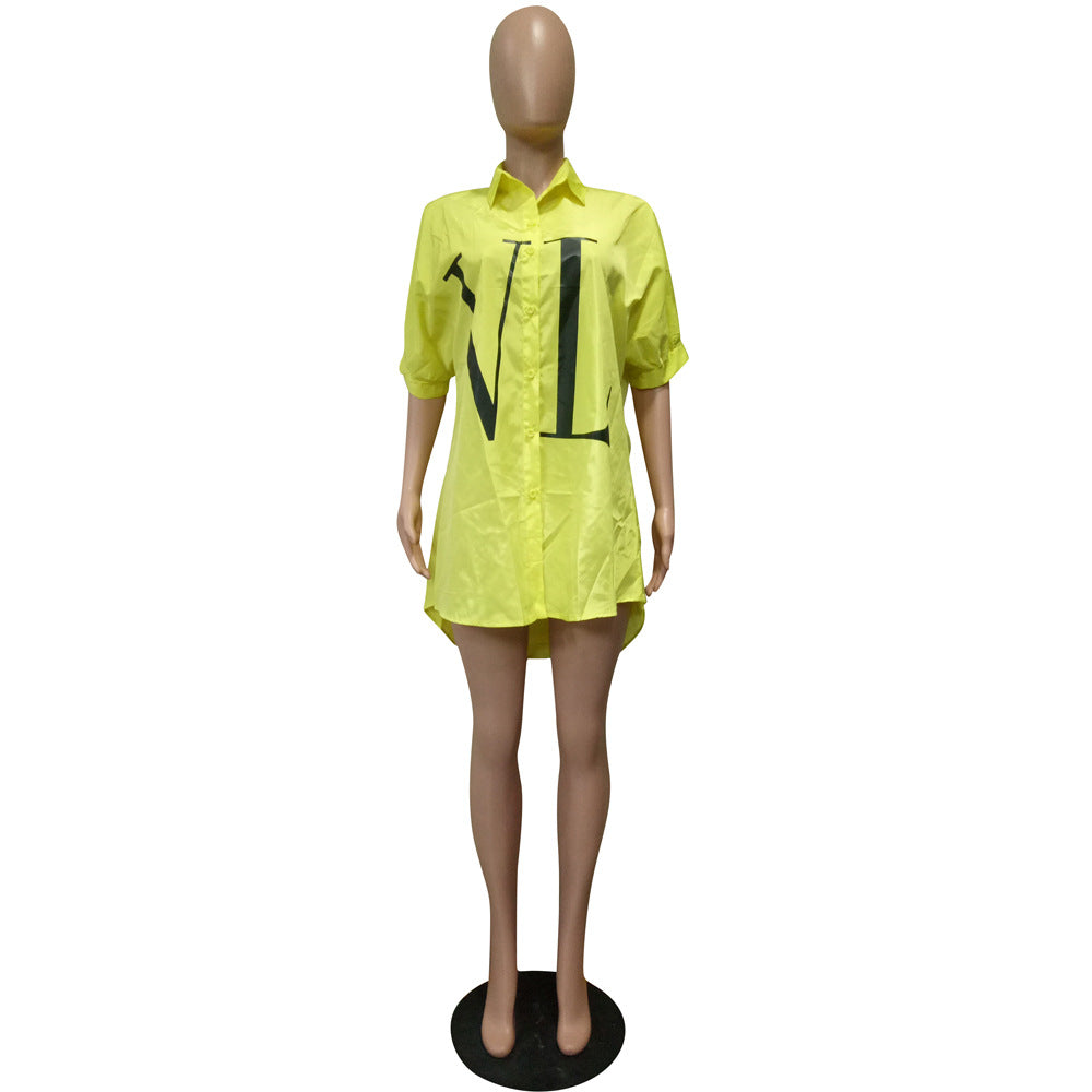 Women's Spring Summer Fashion Style Letter Print Shirt 12