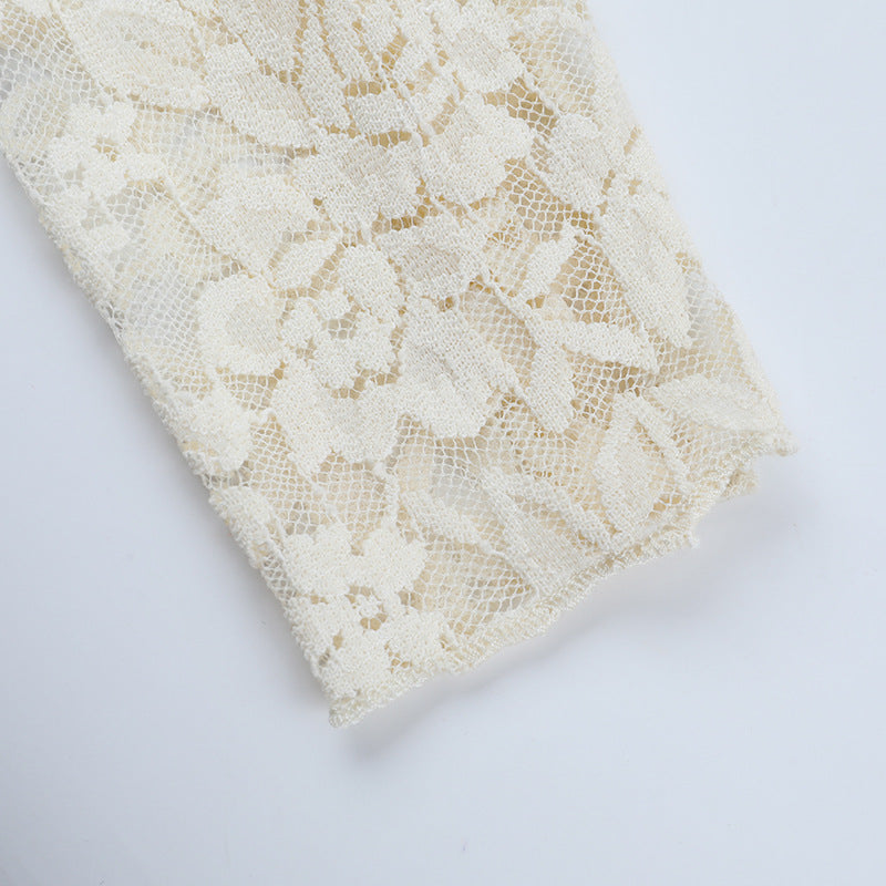 Sexy Lace Long-Sleeve Long Dress Chic Low Back Bodycon Dress 15