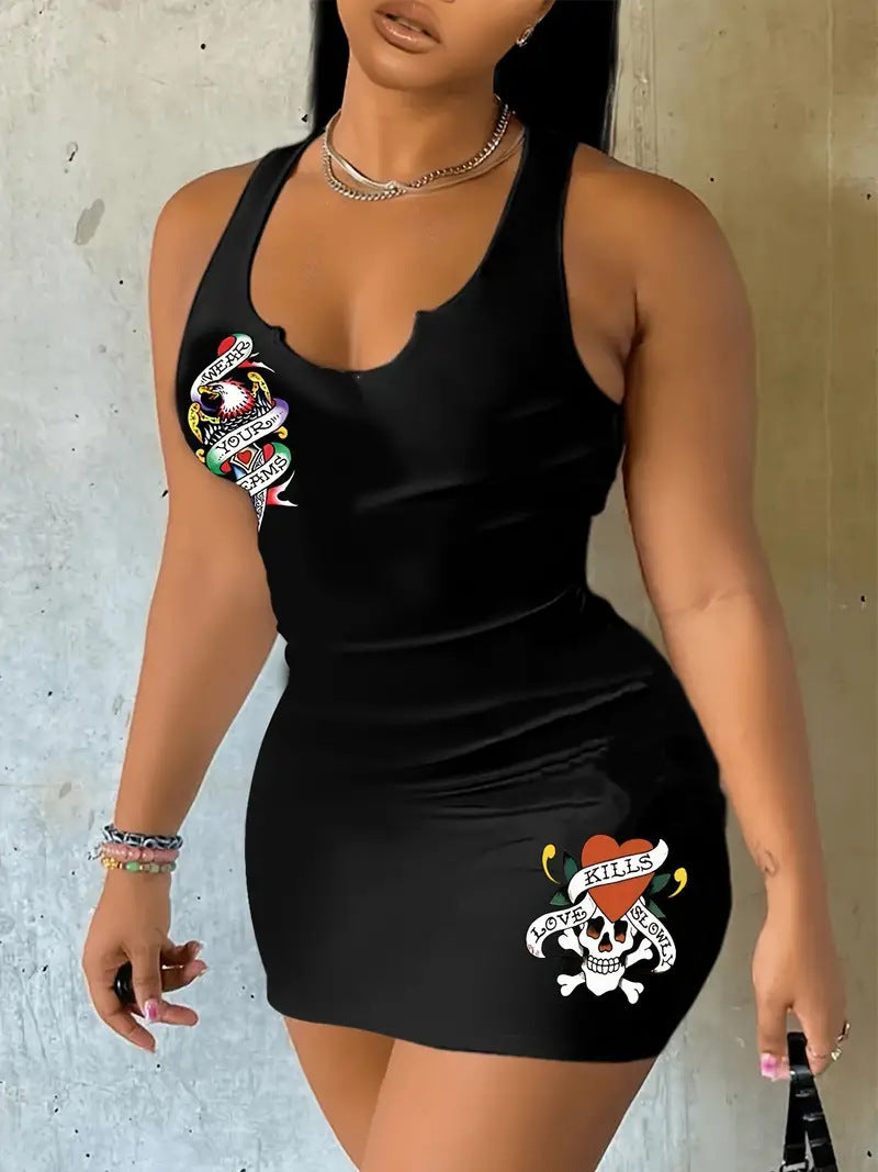 Summer fashion pattern print dress 6