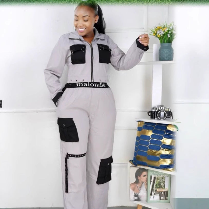 African Women Top and Cargo trousers Casual Two Piece Set 3