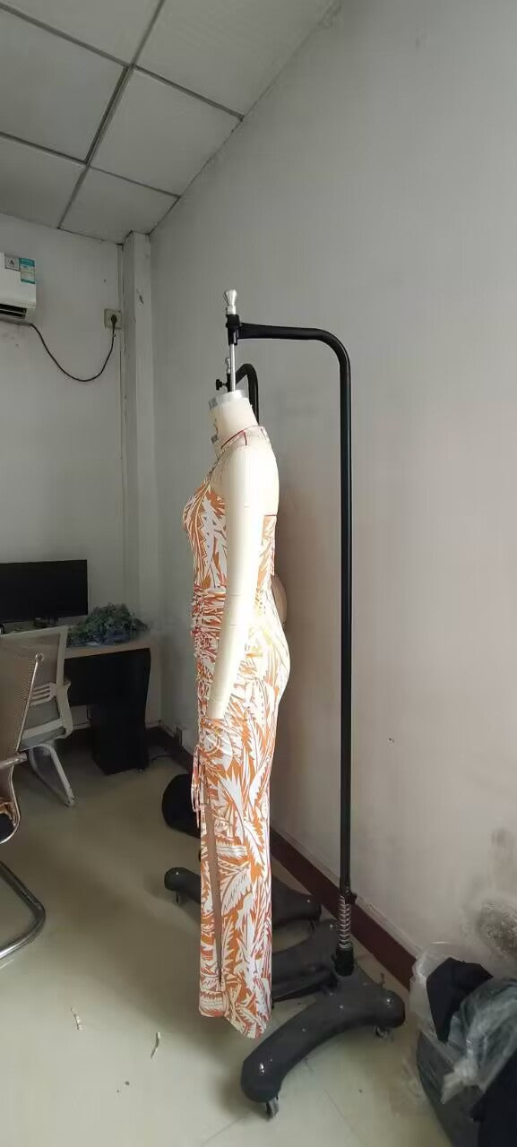 Women Sexy Halter Neck Print Dress 7