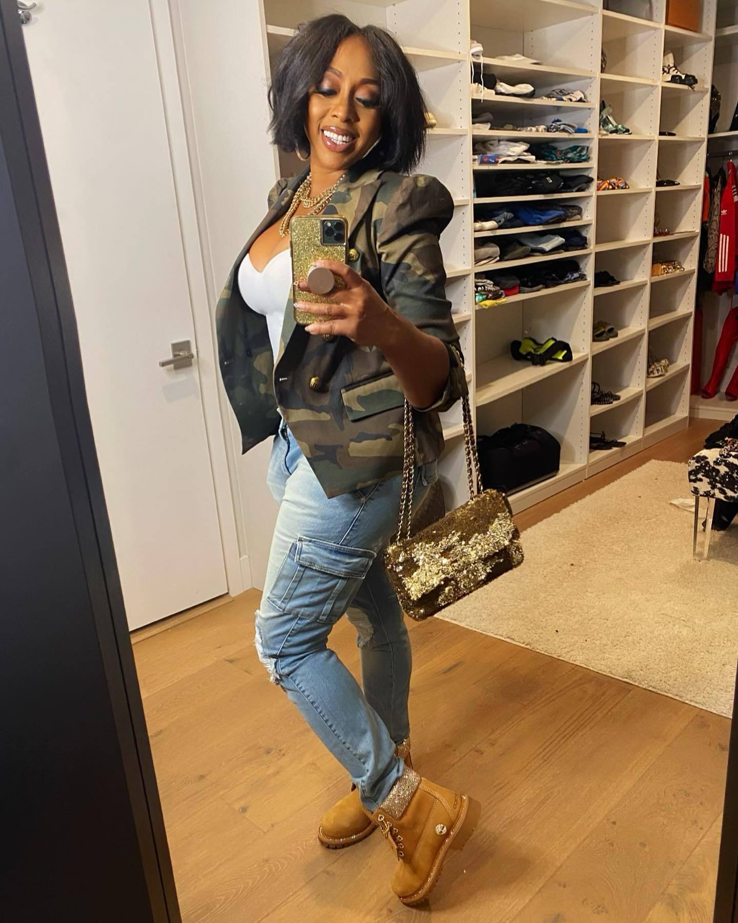 women's camouflage print blazer