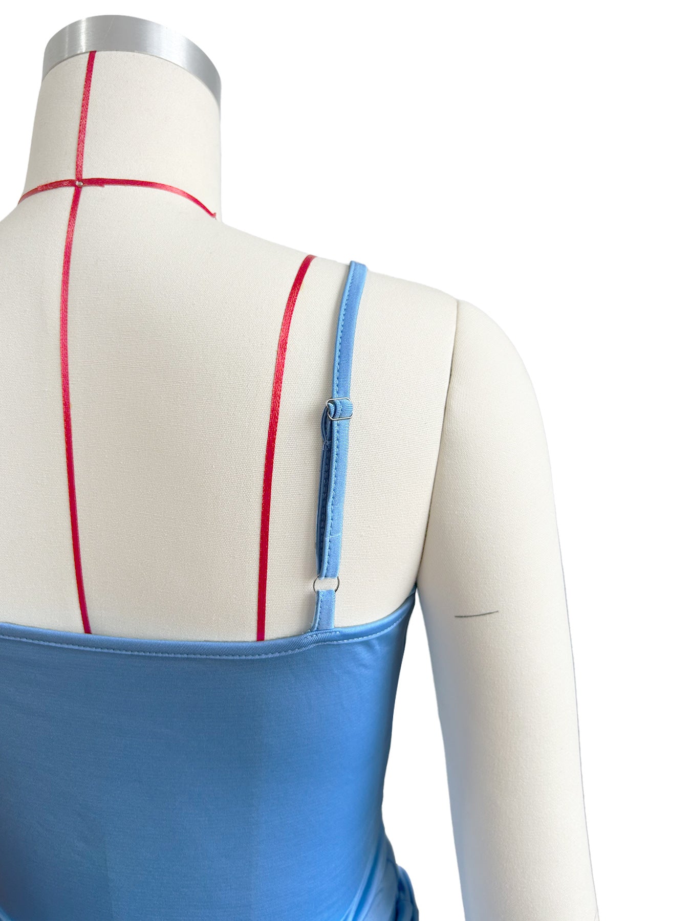 Women Sexy Cute Suspender Pleated Bell Bottom Skirt Two-piece Set (with Underwear) 12