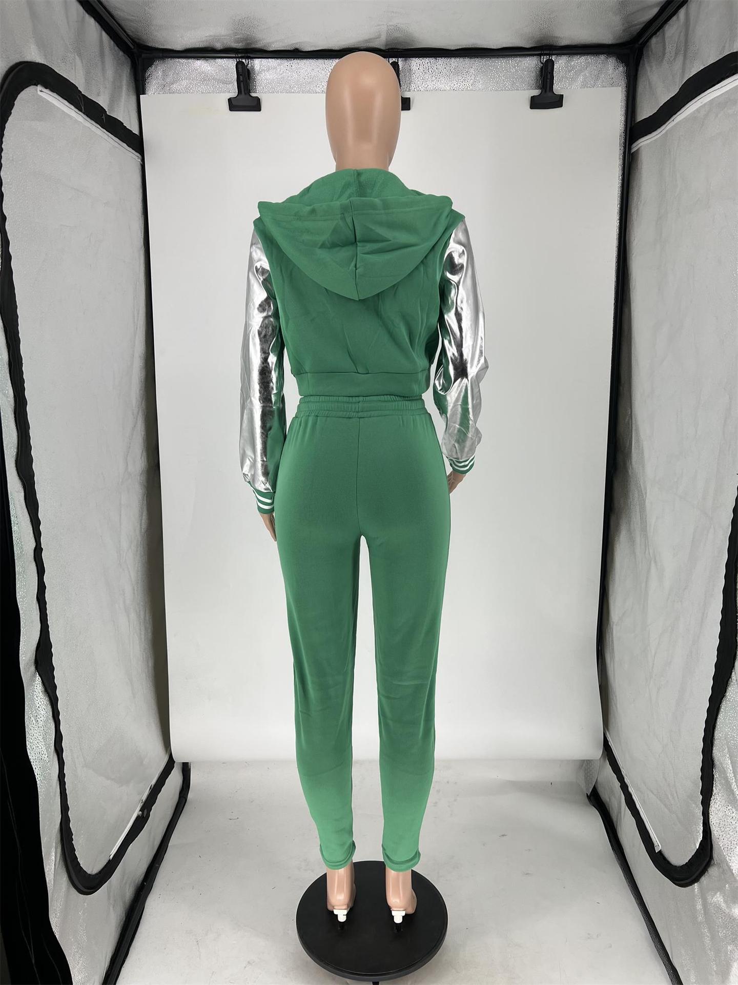 Women's Autumn And Winter Hoodies Hooded Zipper Long Sports Two Piece Tracksuit For Women 10