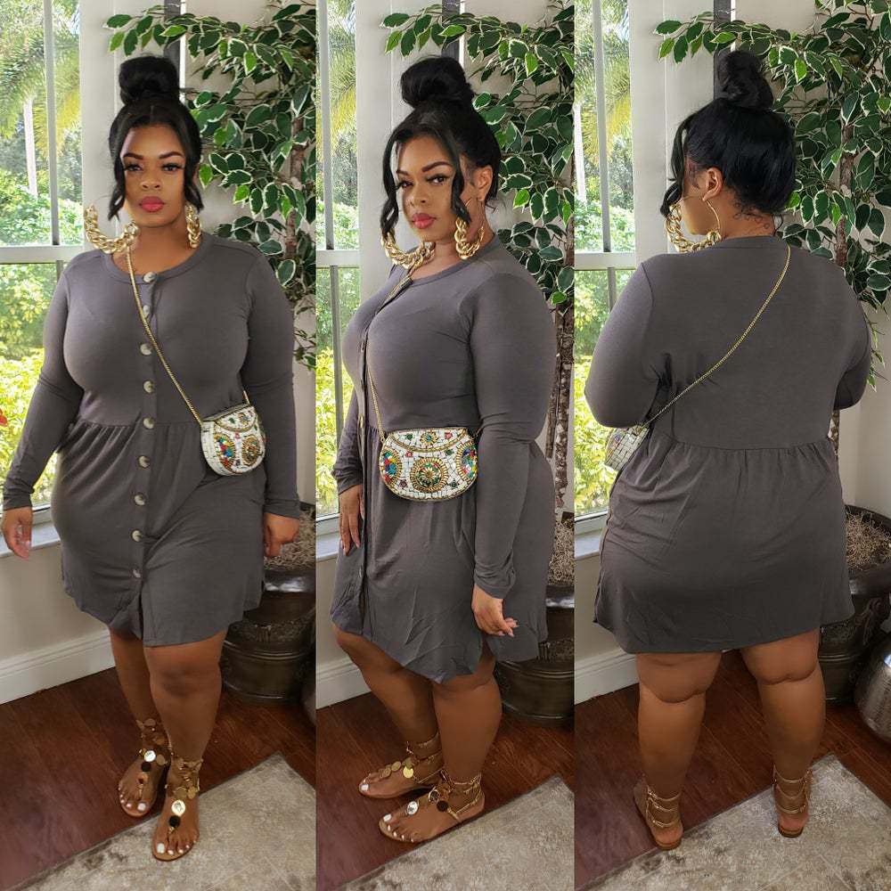 Plus Size Women Sexy Round Neck Dress 3