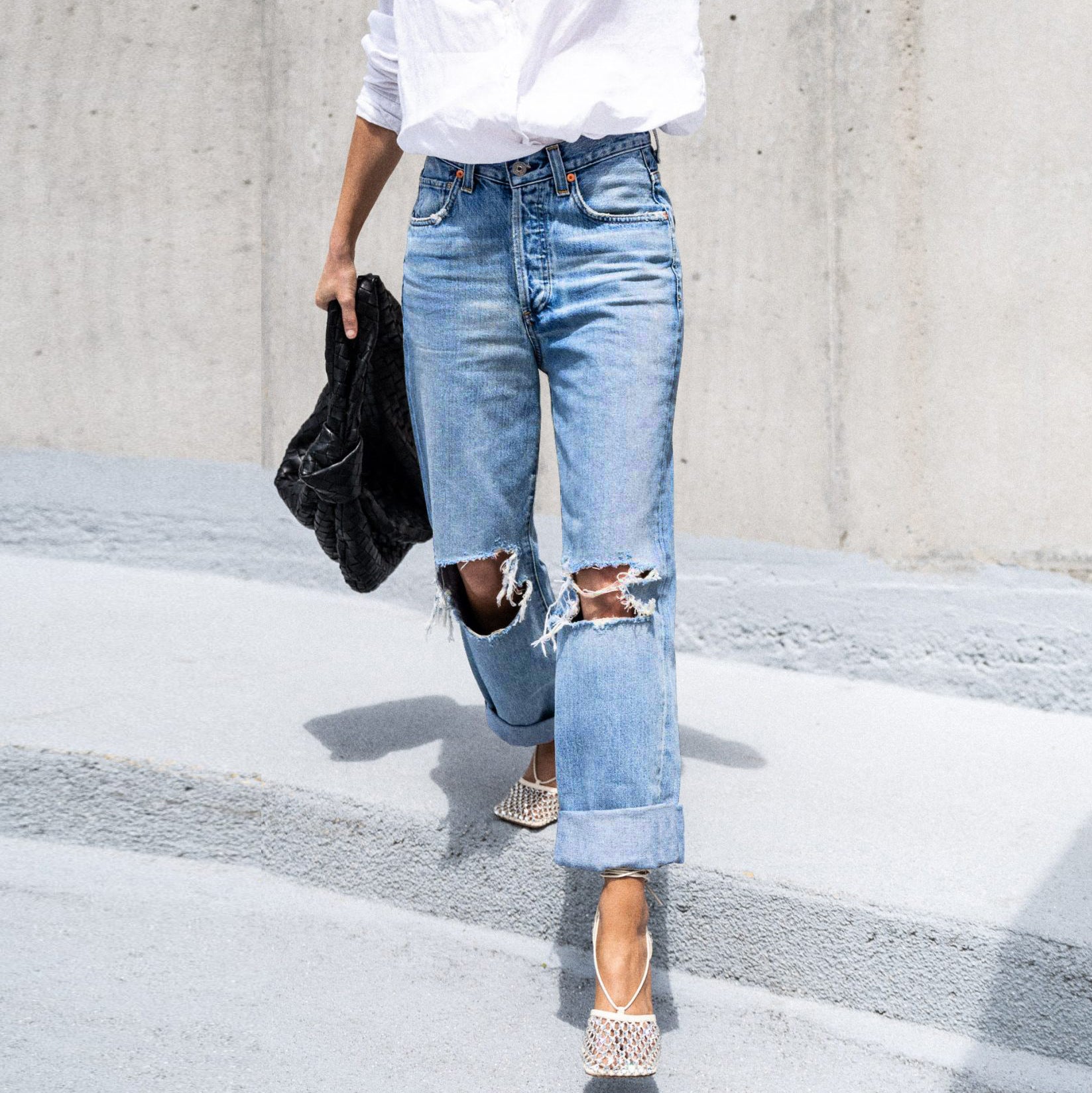 Women Ripped Casual Denim Pants 3