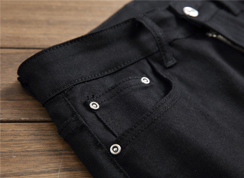 Men's Stretch Casual Printed Straight Denim Pants 9