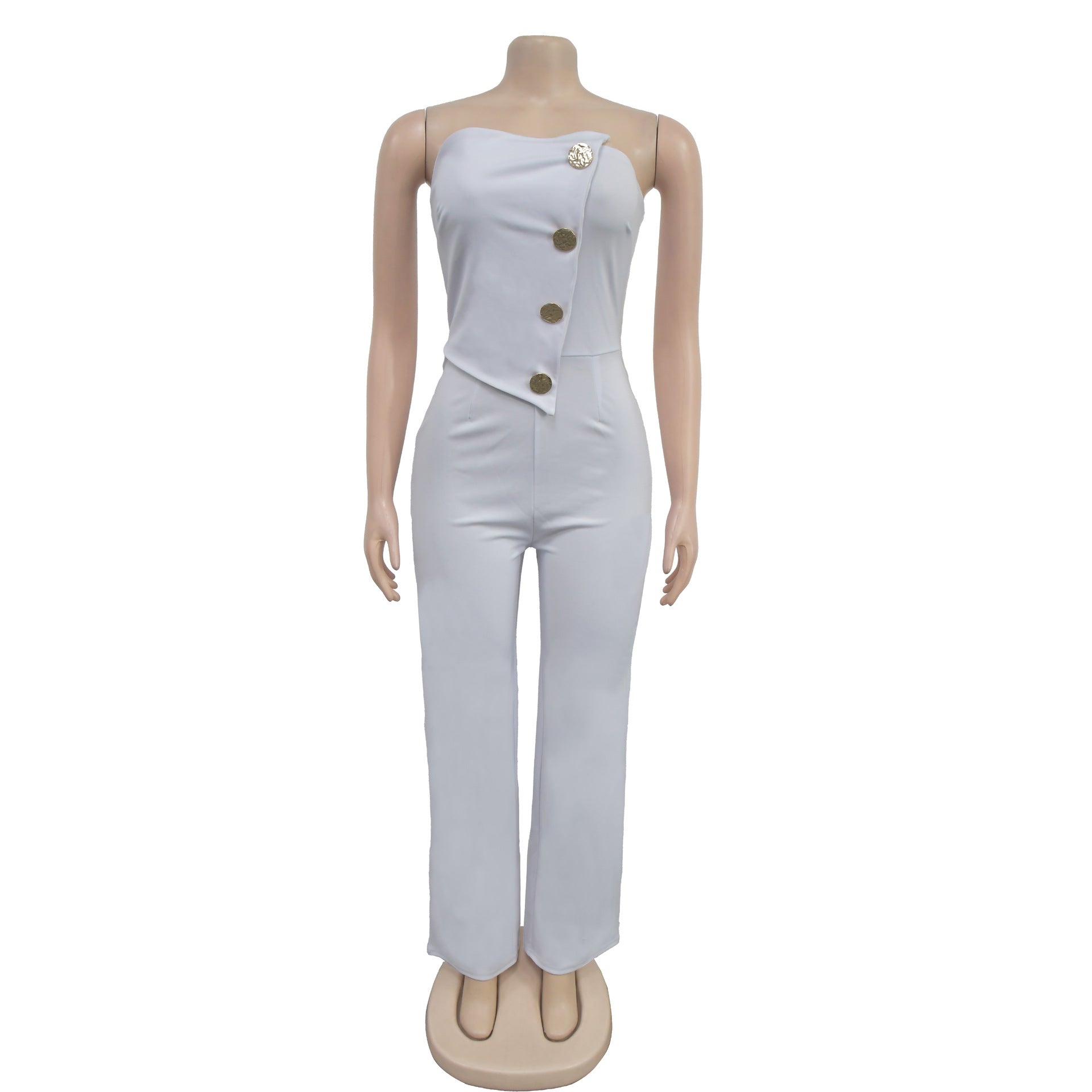 Women Sleeveless Button Jumpsuit 18