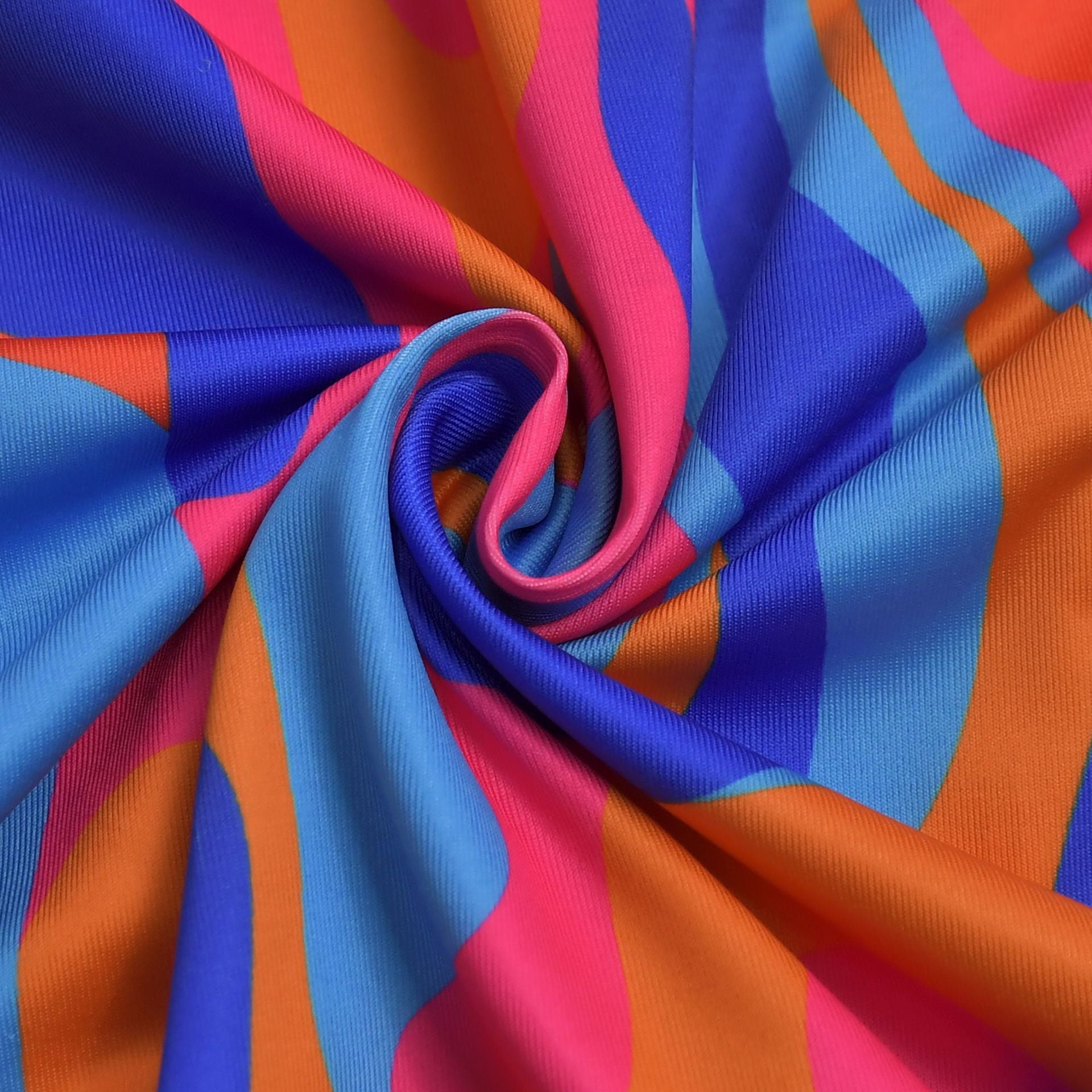 Women elegant ruffled shoulder strap printed dress 18