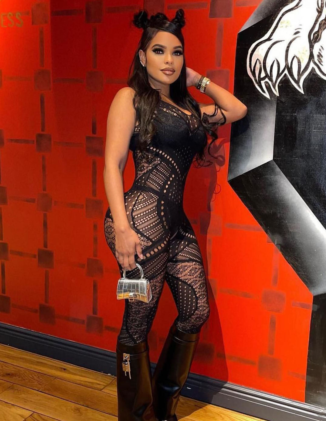 Women Hollow Sexy Halter Neck Mesh Backless Jumpsuit Sexy Lingerie 16