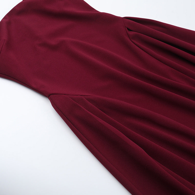 Women's Strapless Square Neck Sexy Low Back Slim Waist Chic Maxi Dress 13