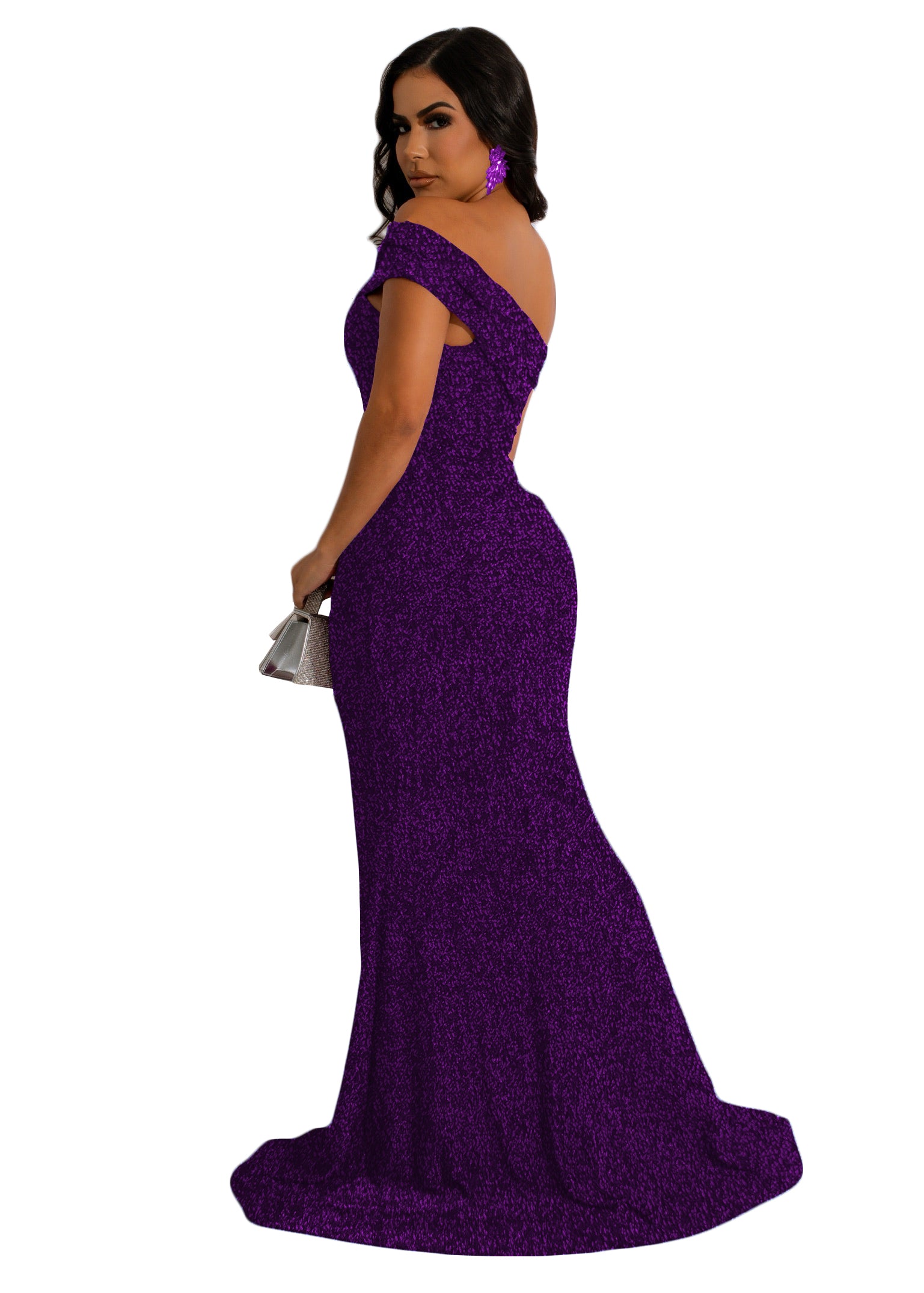 Sexy fashion nightclub wrap chest slit women's dress 33