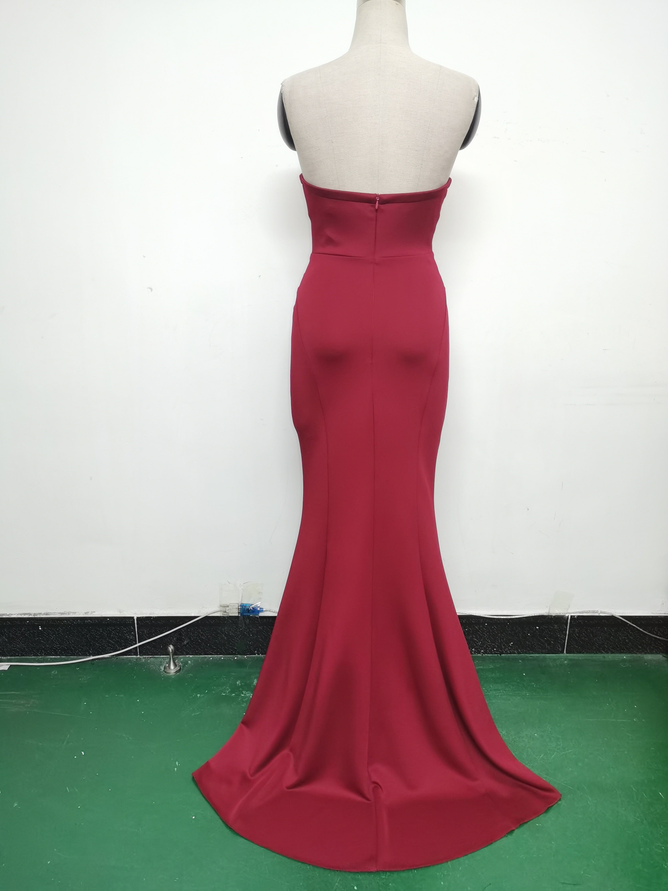Women Satin Beaded Evening Dress 29