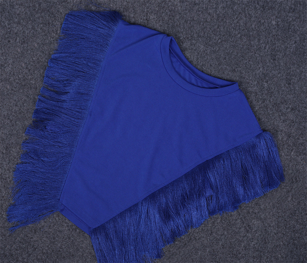 Women summer tassel vest shorts two-piece set 26