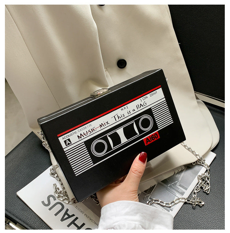 Style Radio Women's Bag Trendy Box Small Square Bag Chain Shoulder Messenger Bag 11