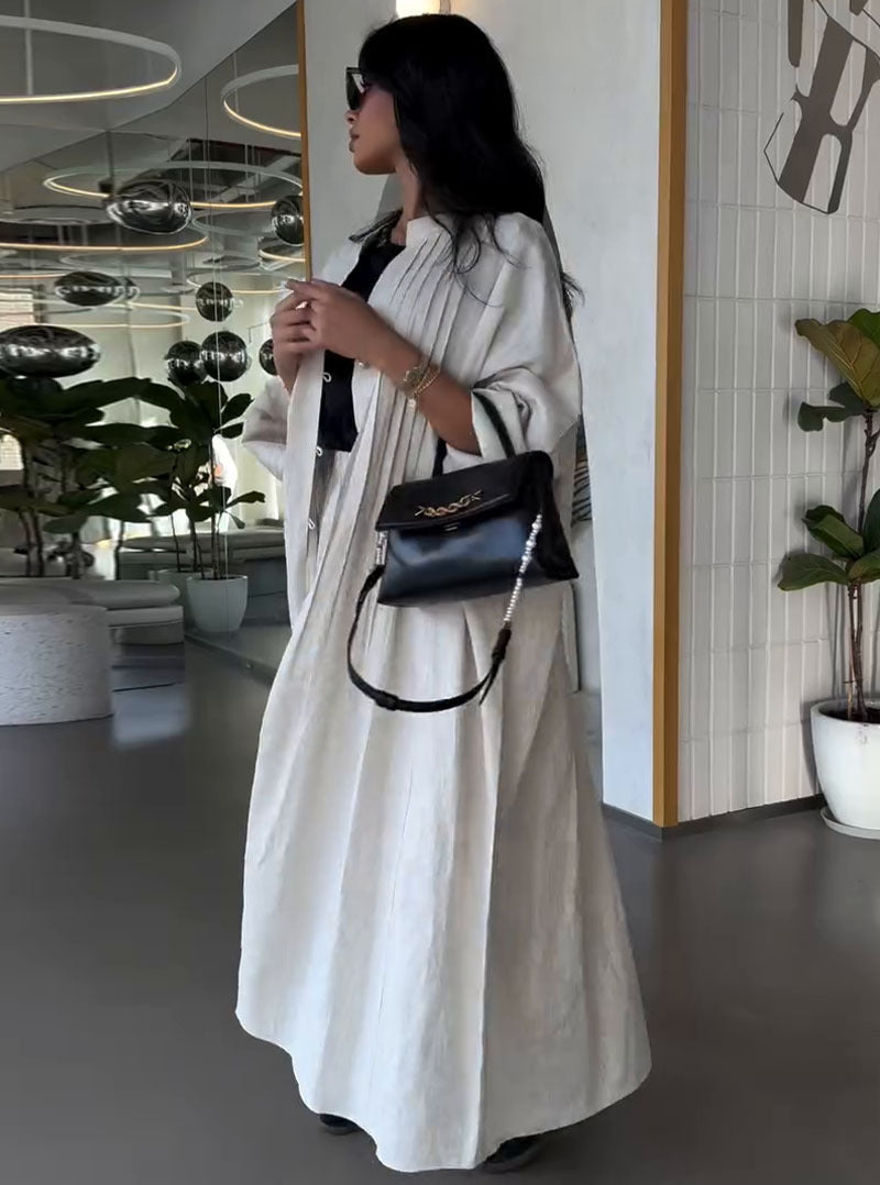 Chic Fashion Pleated Loose Long Shirt Coat