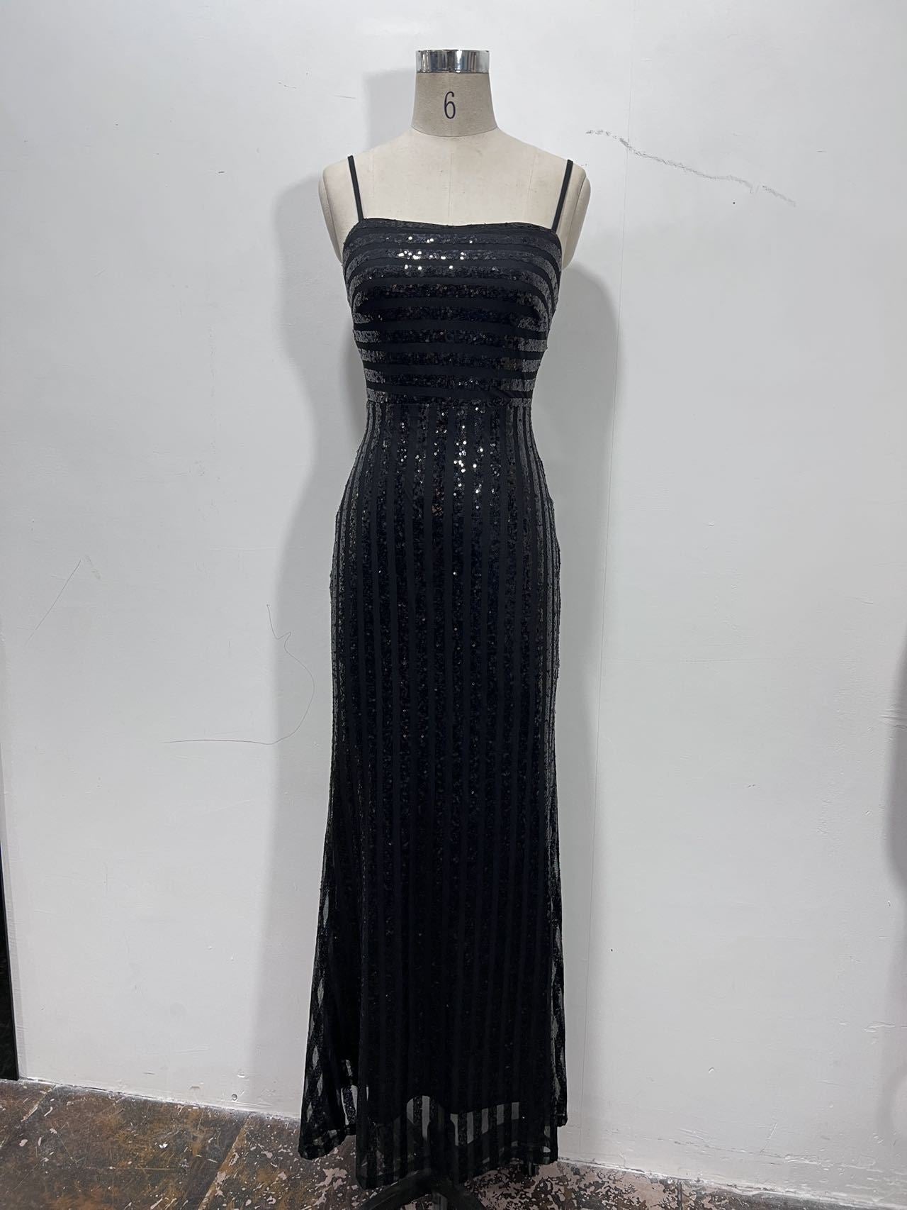 Women Suspender Backless Fishtail Evening Dress 11