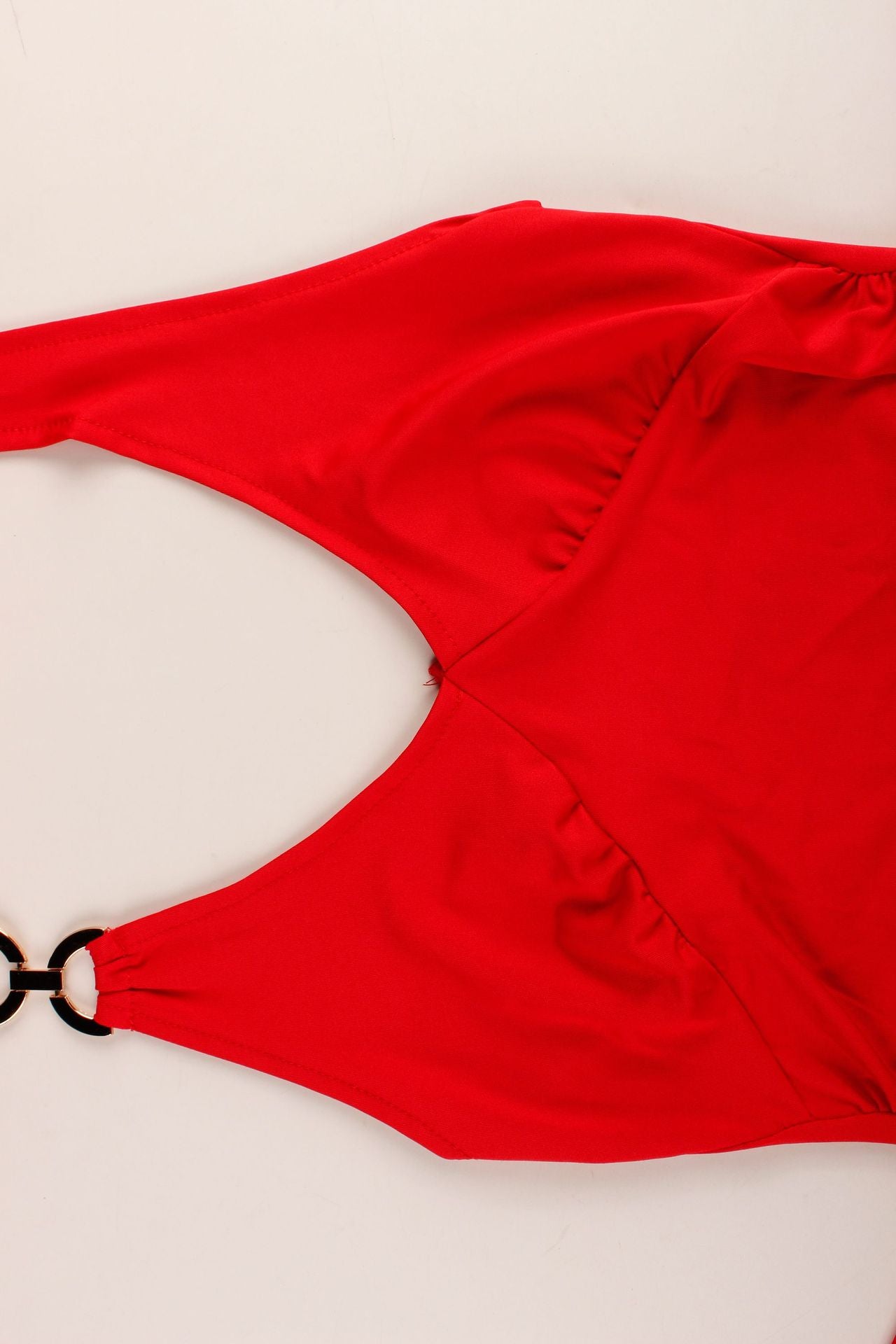 Women Solid Sexy Halter Neck Lace-Up Jumpsuit 9