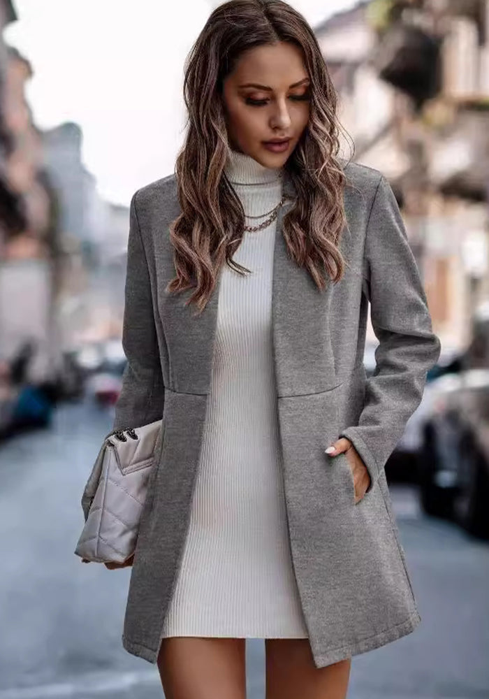 Women Long Sleeve Pocket Jacket