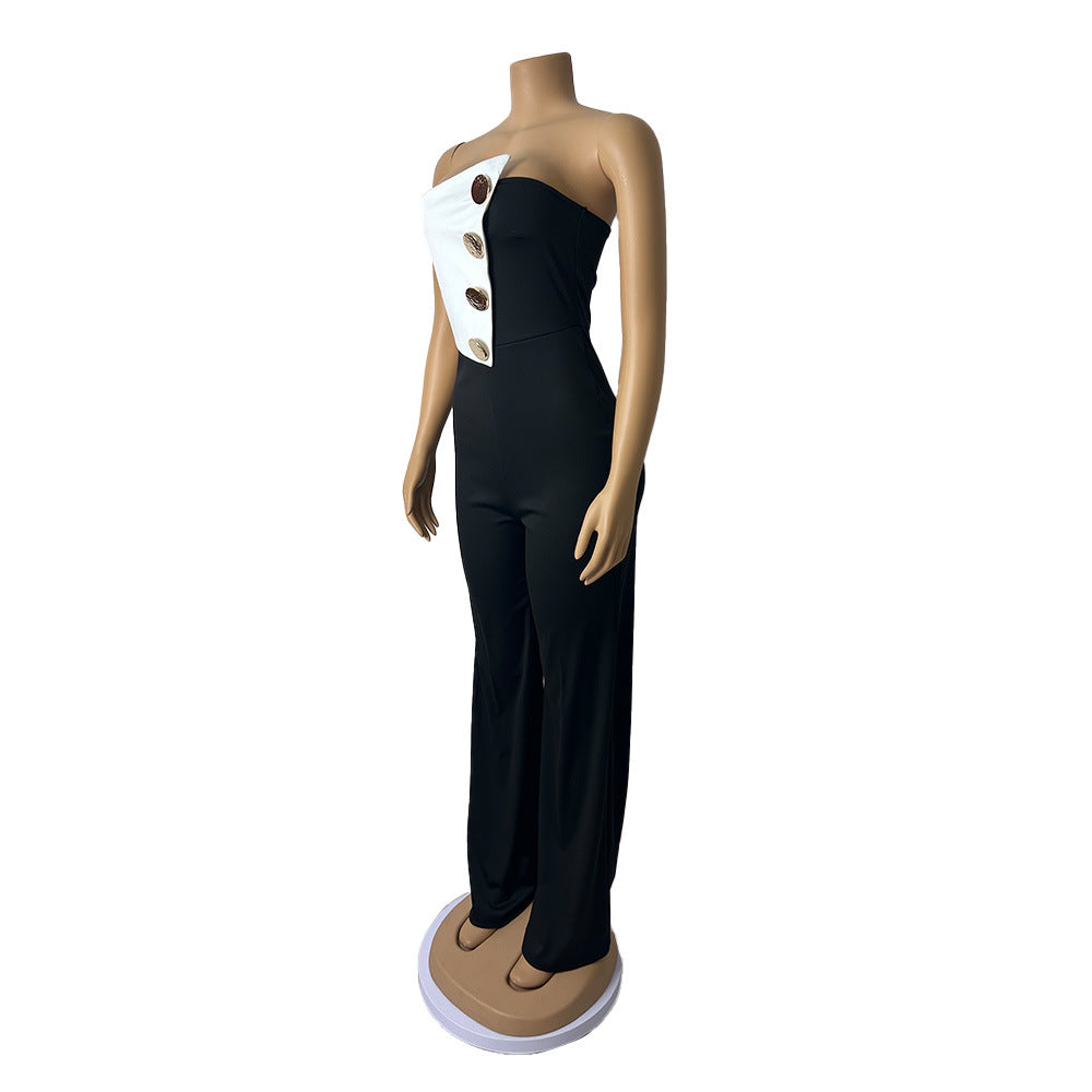 Women Party Button Jumpsuit 8