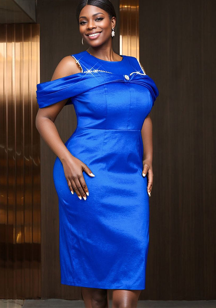 Women Round Neck Off-shoulder Formal Party Dresses