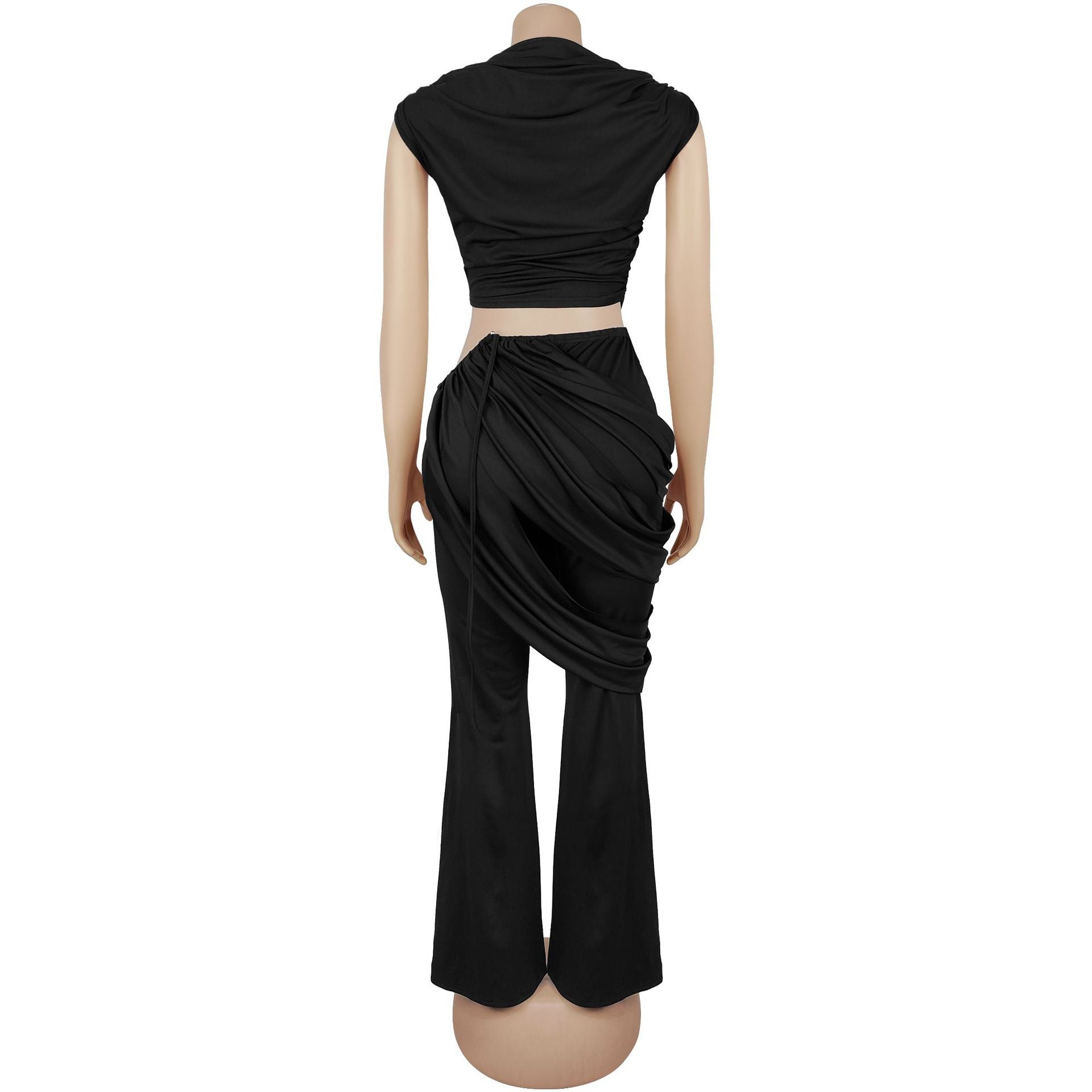 Women Casual Sleeveless Crop Top and Two-Piece Pants Set 12