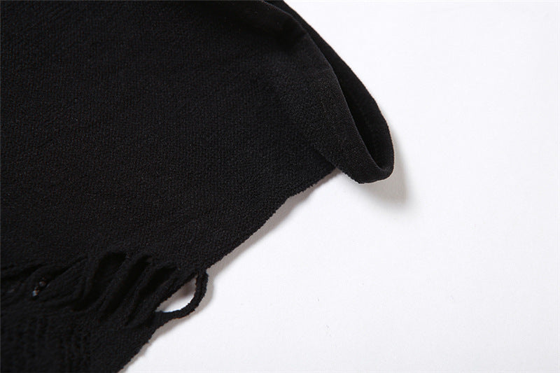 Fall Women's Sexy Round Neck Cutout Tight Fitting Top High Waist See-Through Casual Pant Set 18