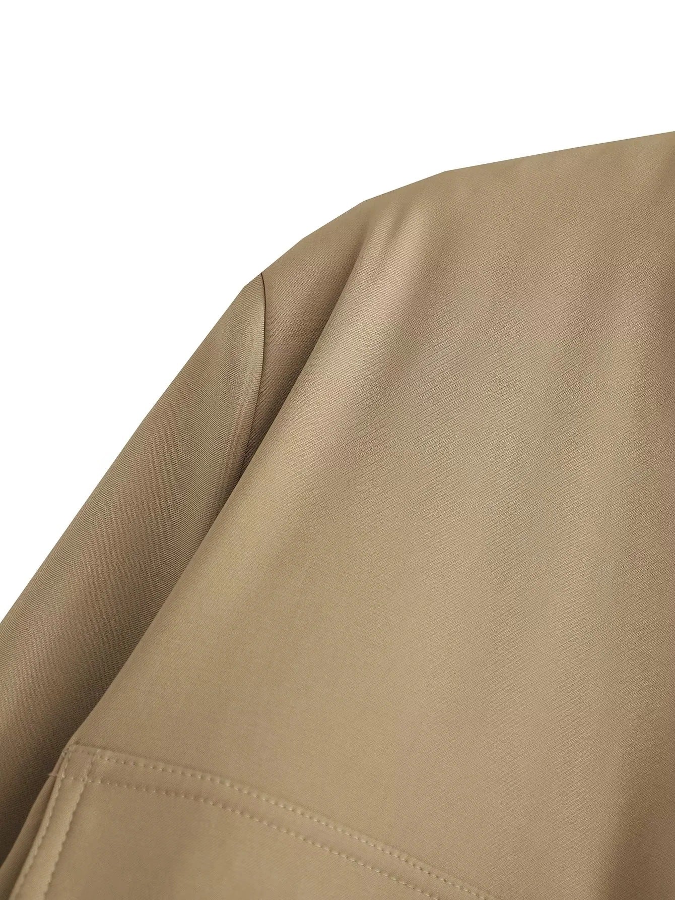 Women's Bomber Jacket Spring and Autumn Pocket Long Sleeve Casual Single Breasted Coat 92