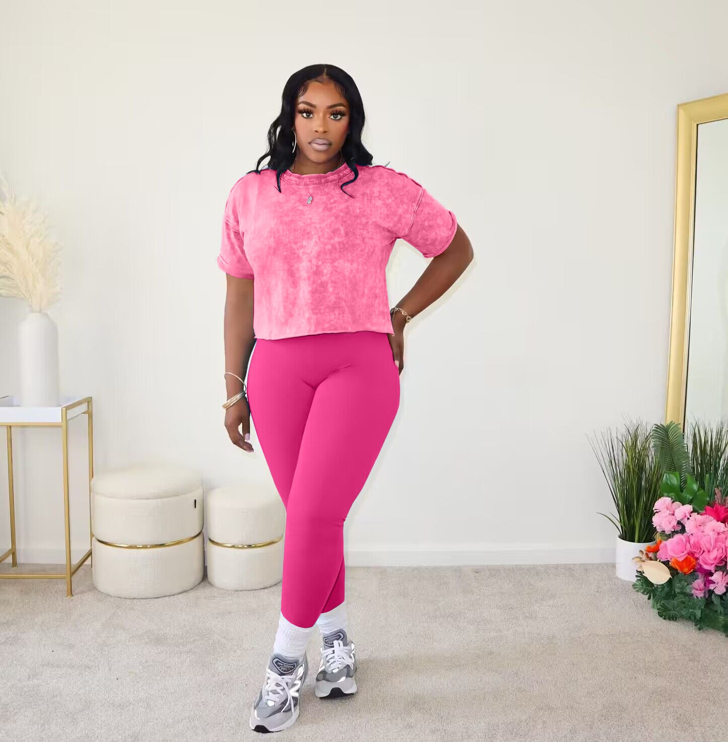 Fashion Ladies Print Casual Suit Sport Two-Piece Set 6