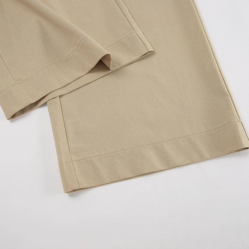 Spring Summer Linen Sleeveless Slash Shoulder Vest Wide Leg Pants Fashionable Two-Piece Set 19