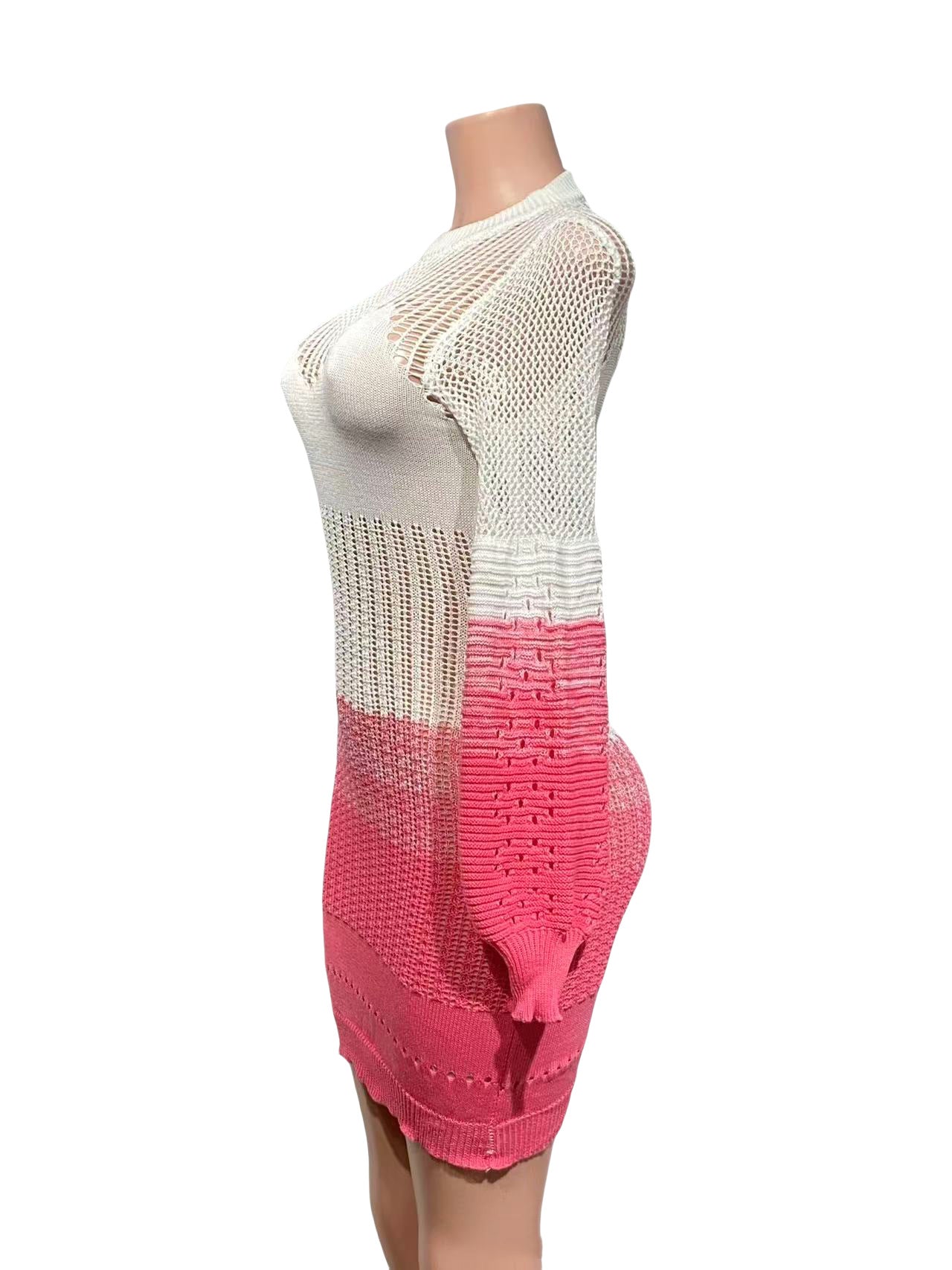 Women Autumn Hollow Knitting Style Beach Dress 13