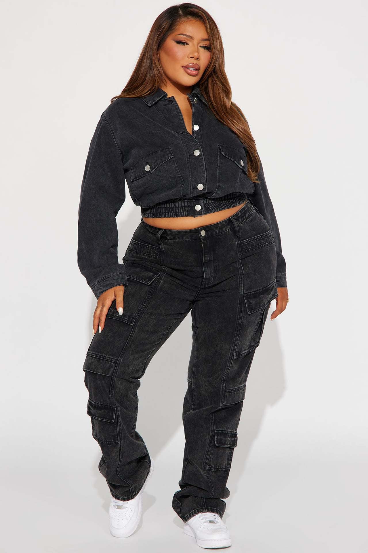 Women Elastic Waist Denim Jacket 5