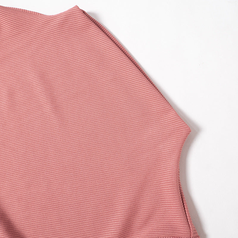 Women's Autumn and Winter Solid Color Tight Fitting Long Sleeve Top Slit Pants Casual Set 16