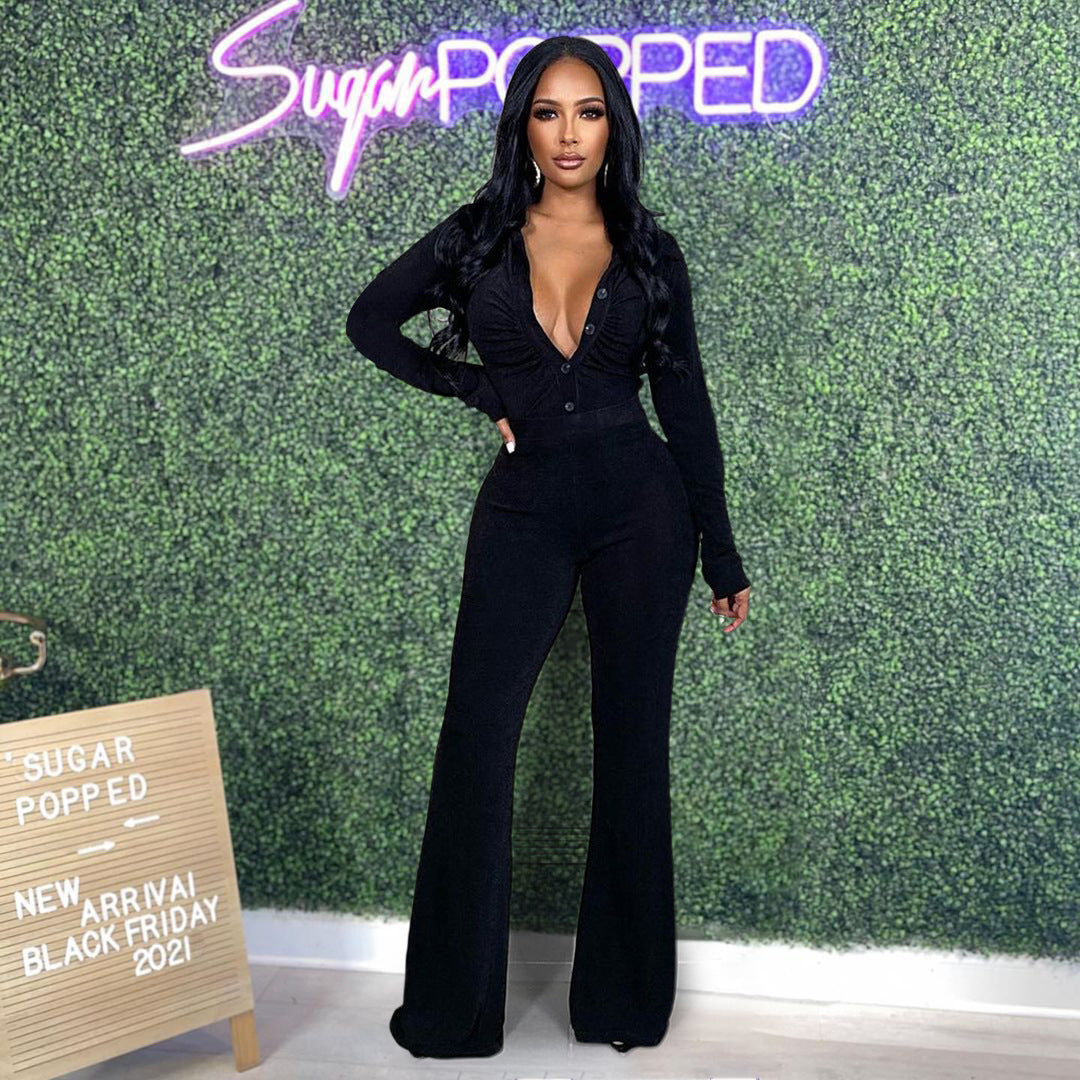 Women's Solid Color Velvet Casual Two-Piece Pants Set 3