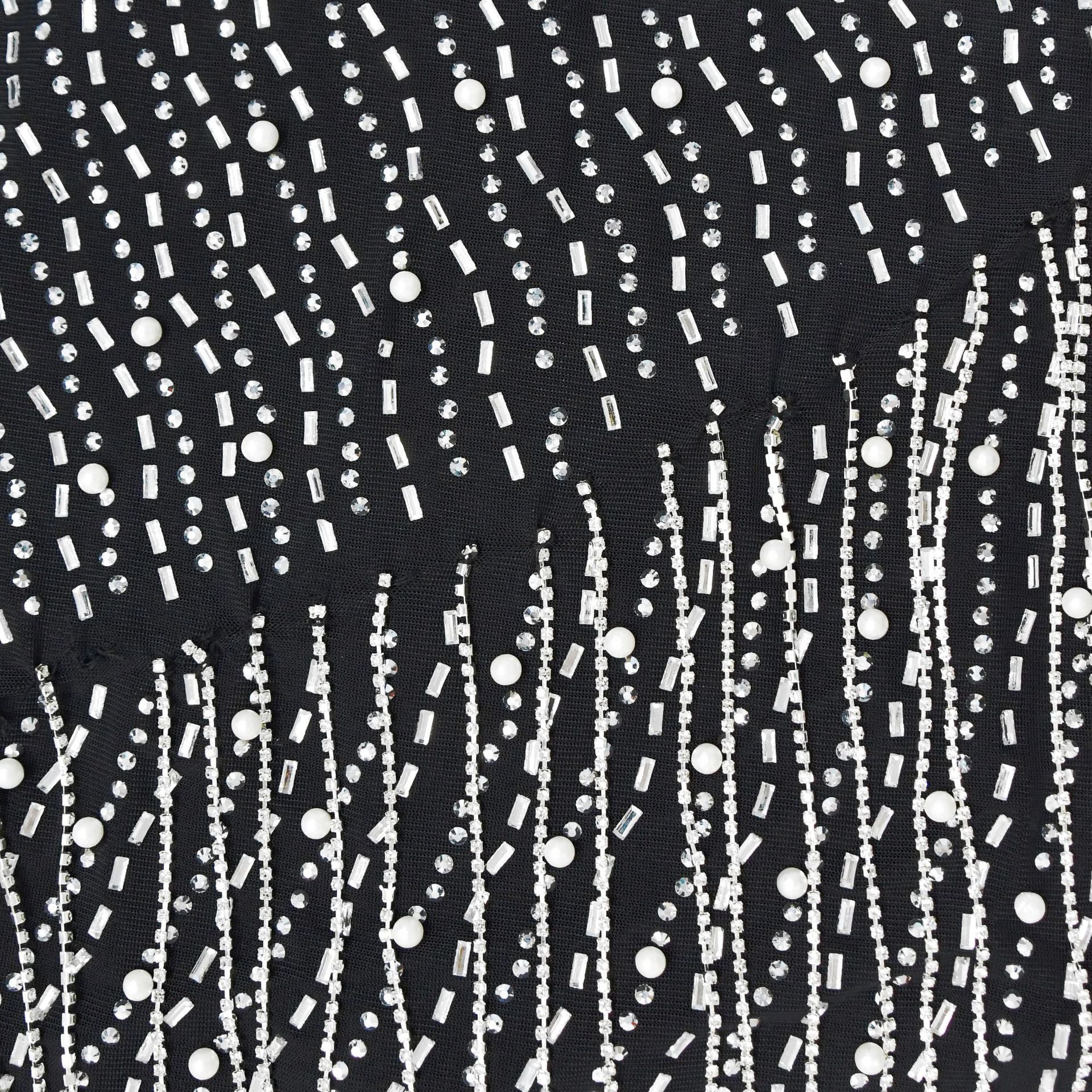 Women's Fashion Long Sleeve Mesh Beaded Bubble Bead Dress 17