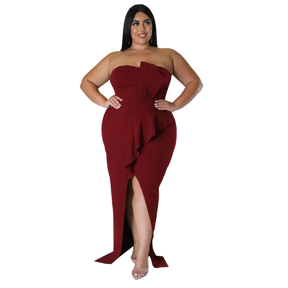 Women Sexy Off Shoulder Slim Slit Party Dinner Dress 8