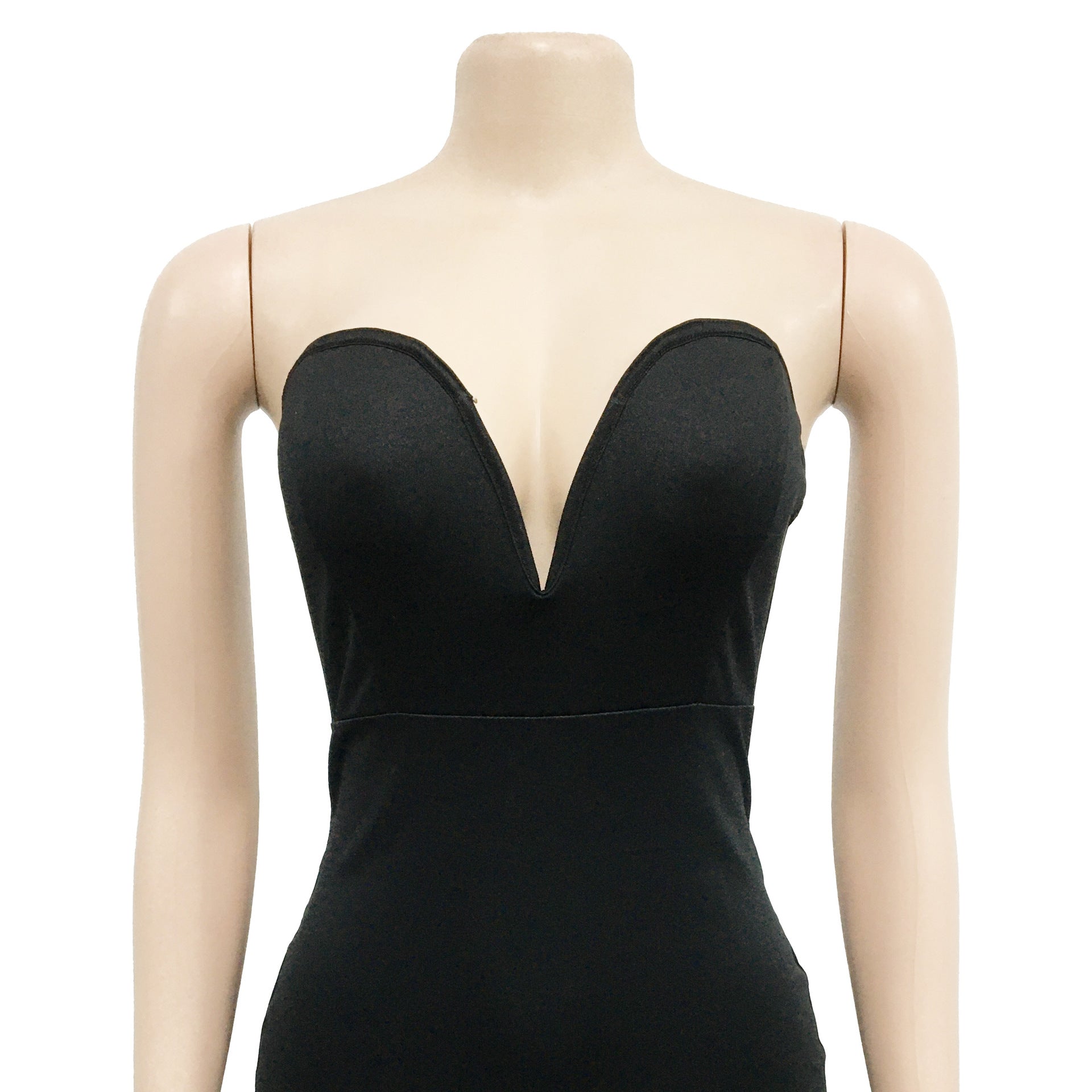 Women's Solid Color Sexy Strapless See-Through Mesh Bodycon Dress 20