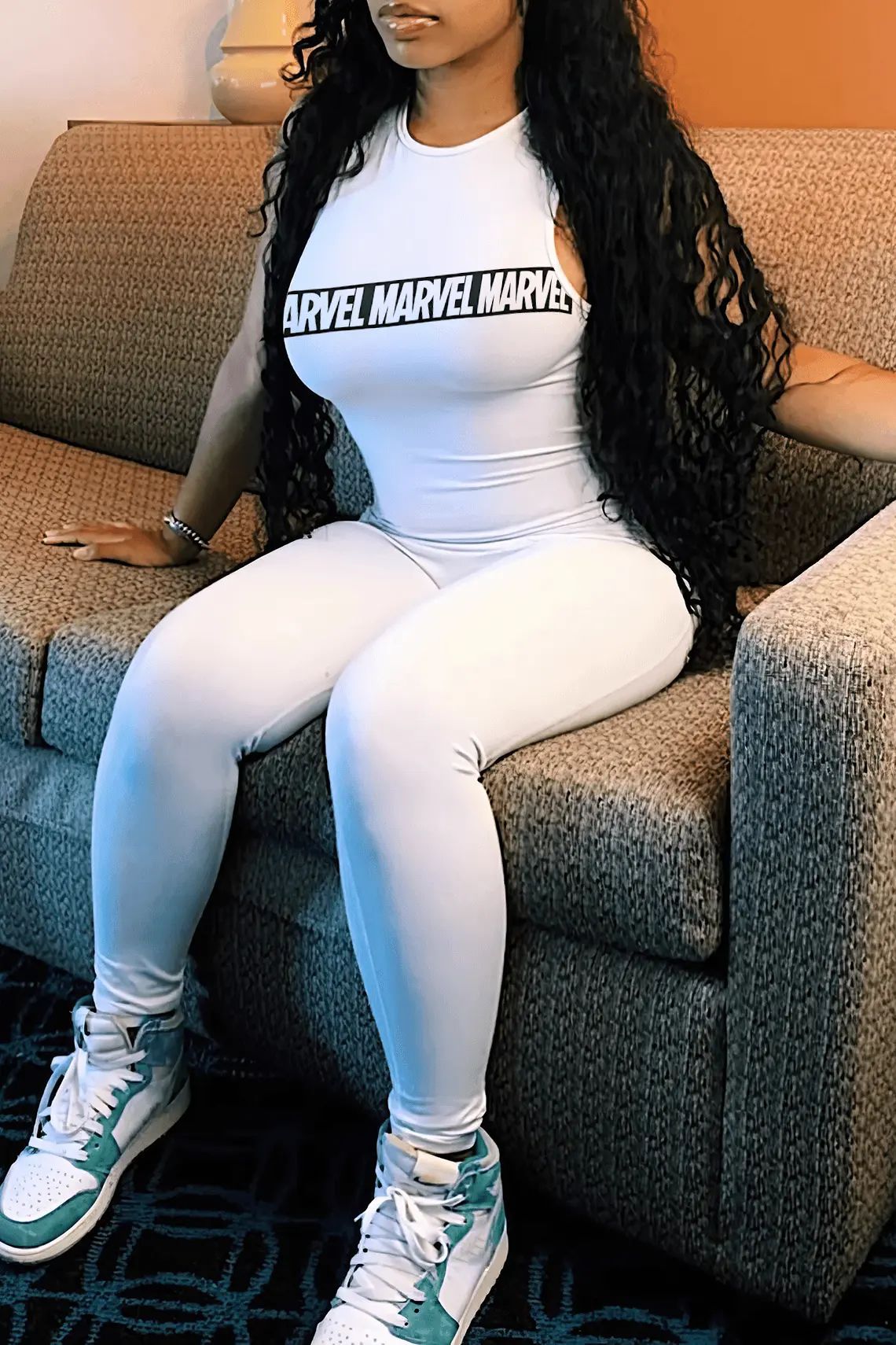 Women's Casual Sports Street Slim Letter Print Round Neck Sleeveless Jumpsuit 7