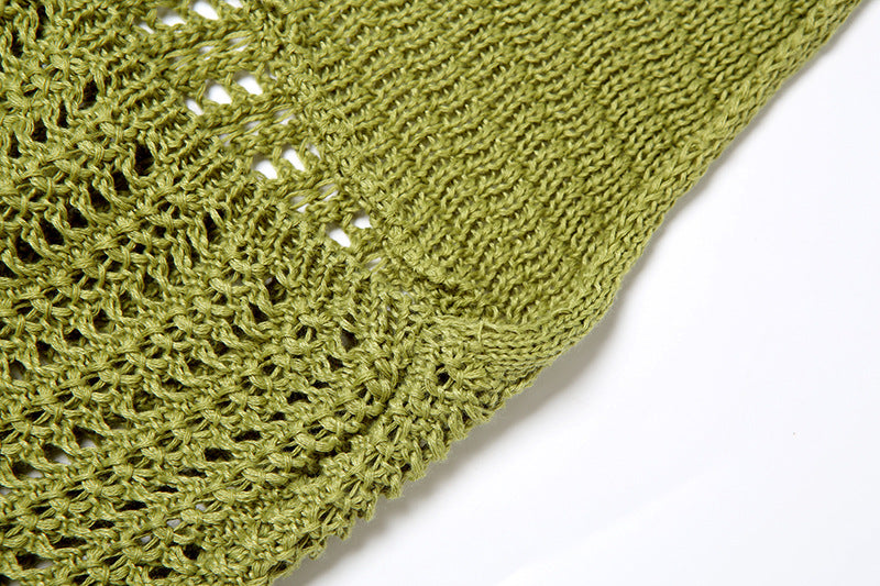 Women Autumn Street V-Neck Lace-Up Backless Knitting Dress 14