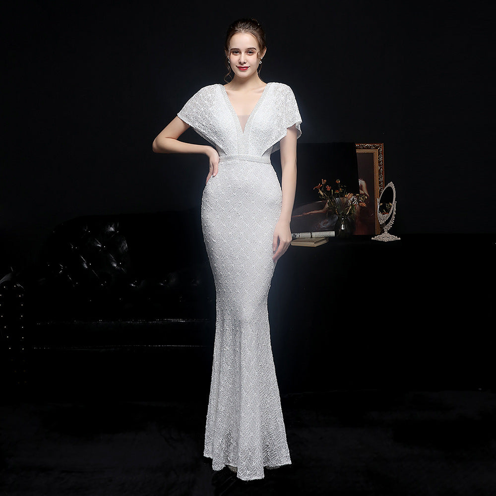 Plus Size Beauty Long Sequins Costume Formal Party Evening Dress