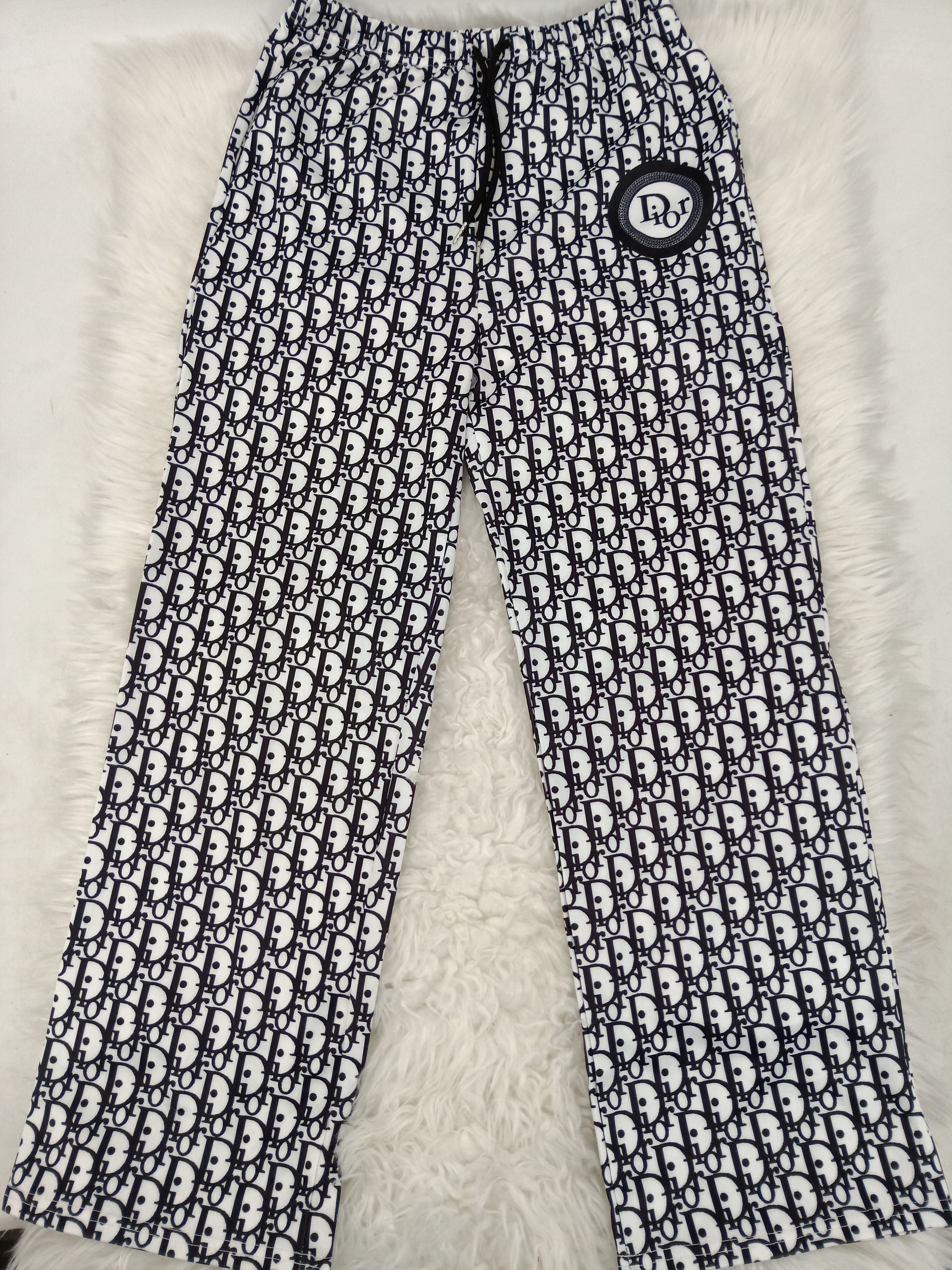 Women's Fashion Casual Trendy Ribbed Long Sleeve Loose Wide Leg Two-Piece Pants Set 15