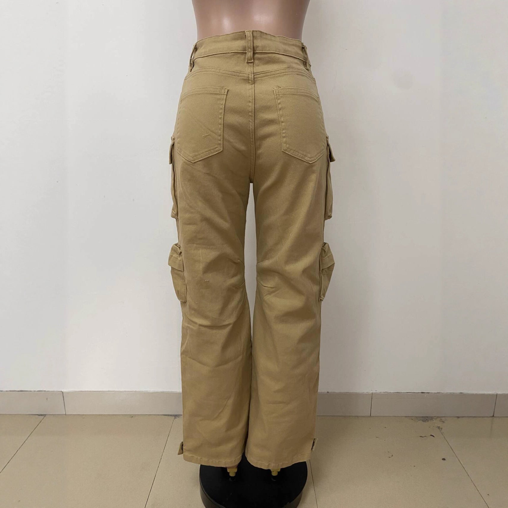 Women Cargo Pocket Denim Pants 6