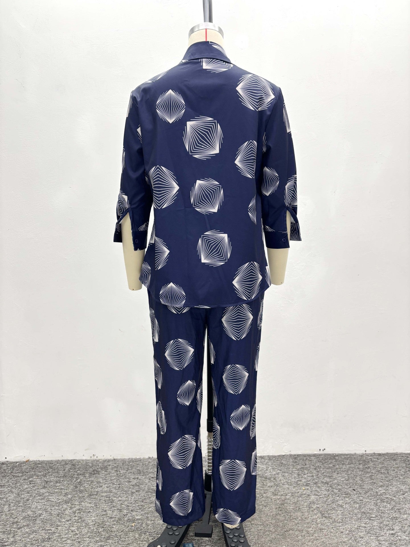 Plus Size African Women Printed Shirt and trousers two-piece set 11