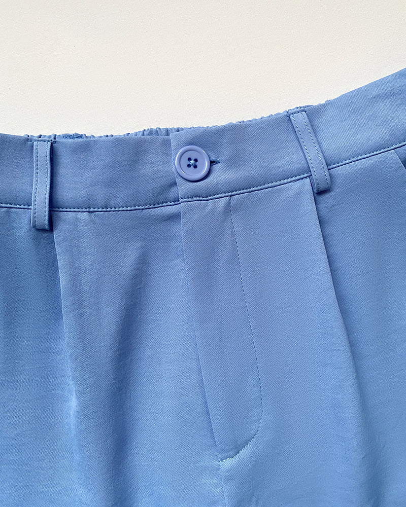 Fashion Lace-Up Strap Wide Leg Two Piece Shorts Set 7