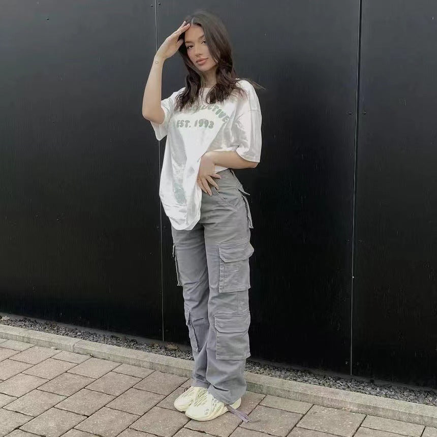 Women Street Hip Hop Low Cargo Pants 11
